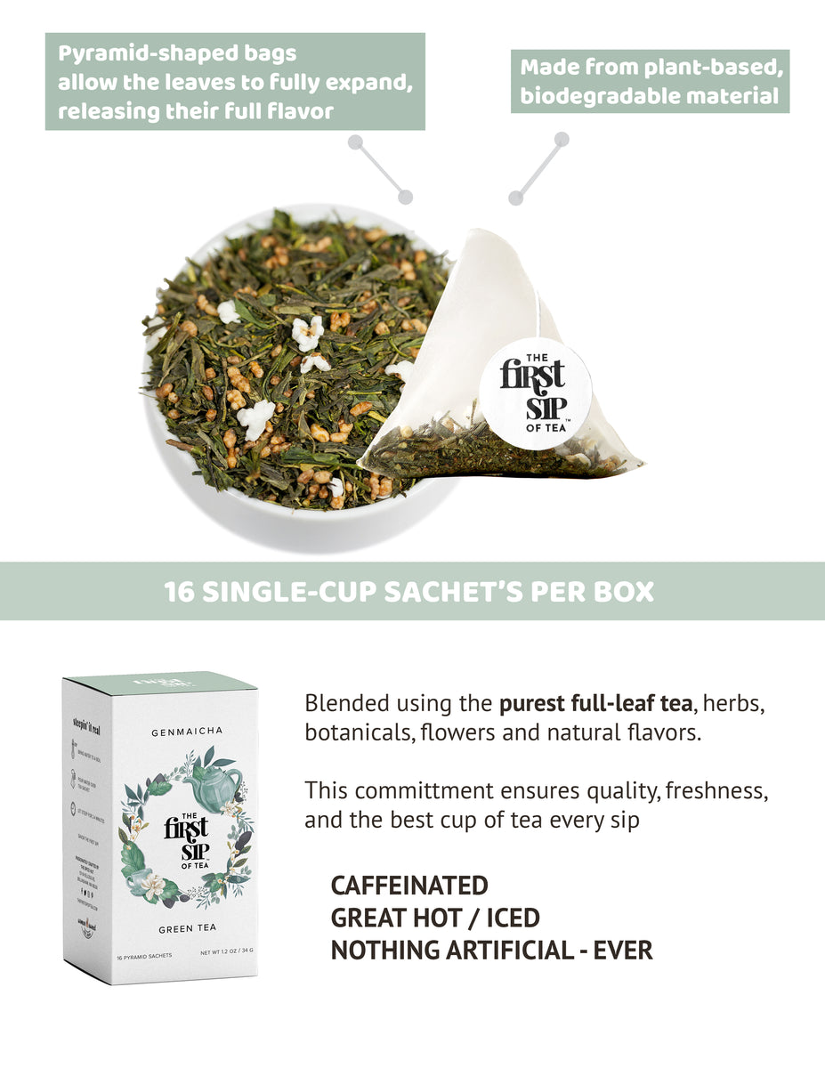 Genmaicha Green Tea Box | Sachets | Sweet | Healthy | Calming