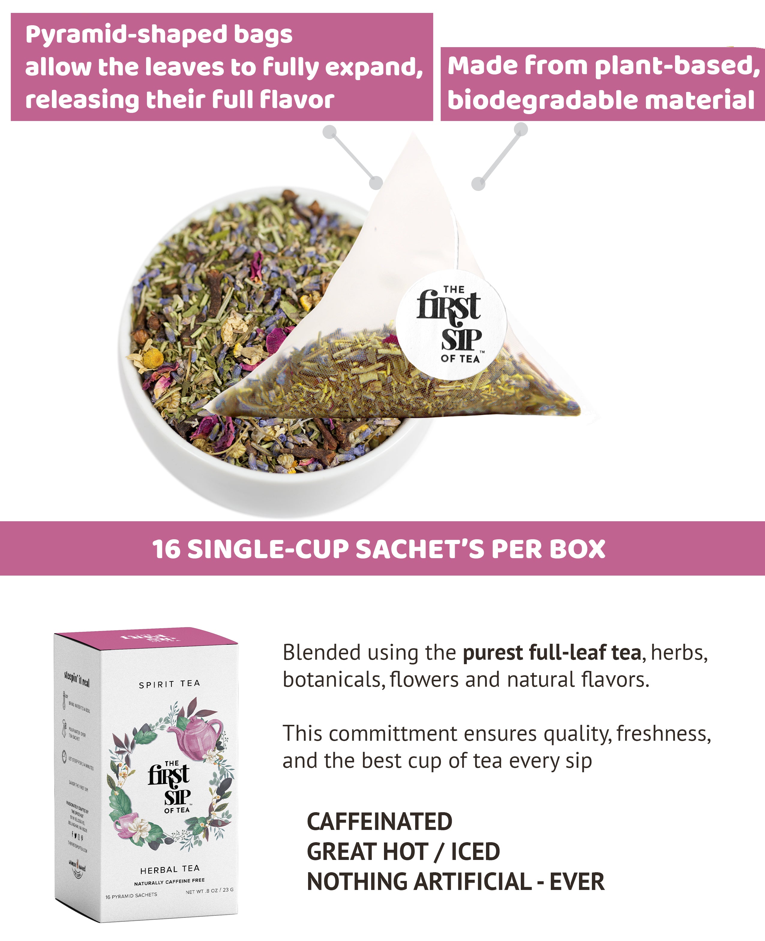 Spirit Tea | Herbal | Tea Box | Loose Leaf | Minty | Floral | Calming ...